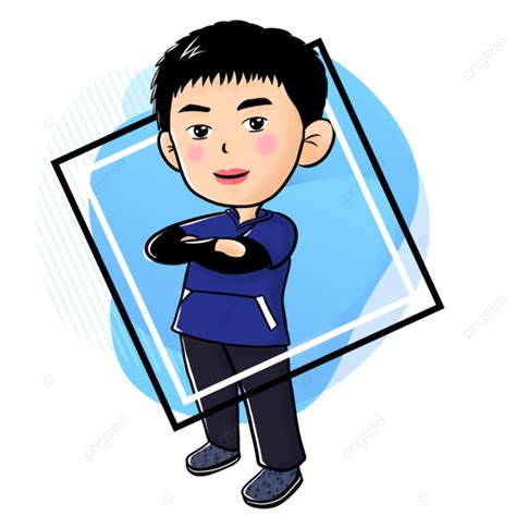 Cartoon Hand Painted Comics Q Version Boy Cute Child Boy Handsome Boy