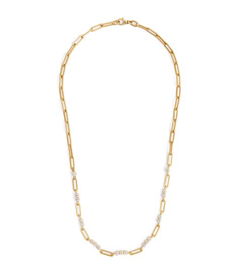Jade Trau Yellow Gold And Diamond Pia Chain Necklace Harrods Uk