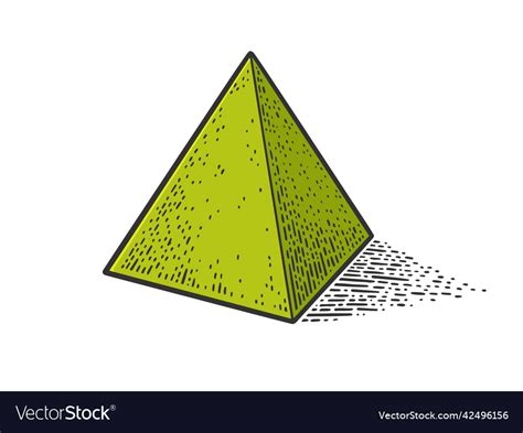 Pyramid Geometric Shape Color Sketch Royalty Free Vector