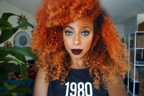 Long Orange Curls Burgundy Hair Hair Color For Black Hair Natural