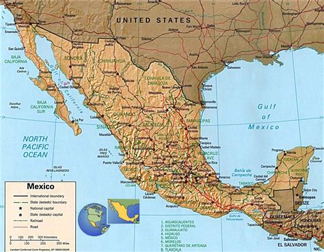 México Regiões Mapa