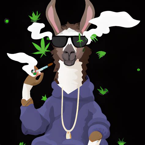 Stoner Llama Animal Smoking Weed Graphic · Creative Fabrica