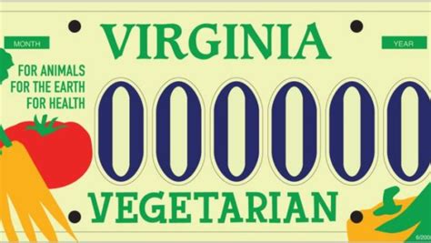 virginia license plates offer vegetarian vegan options