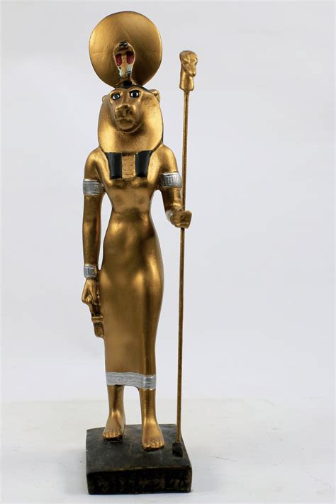 Egyptian Gold Sekhmet The Goddess Of Healing And War Standing Etsy