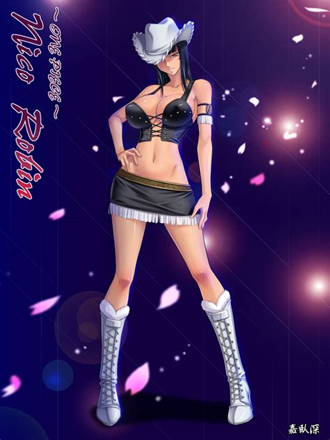 Kagami Hirotaka Nico Robin One Piece Girl Alabasta Black Hair Boots Breasts Cleavage