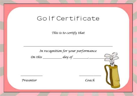 Golf Certificate Templates For Word 7 Templates Example Templates