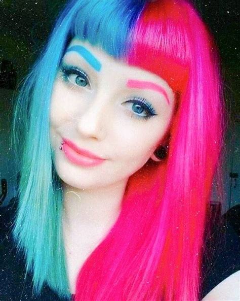 Bicolor Hair | Cabello Bicolor 🌸 | Blue and pink hair ...