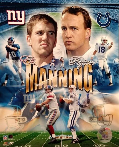 Peyton And Eli Manning Portraits Plus 8x10 Photo Indianapolis Colts Ny