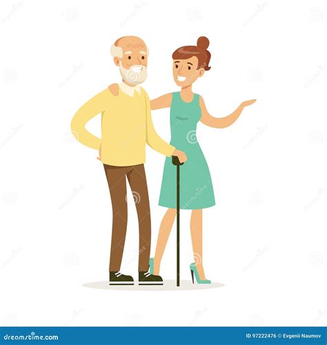 Woman Helping Disabled Person In Wheelchair Vector 87988442