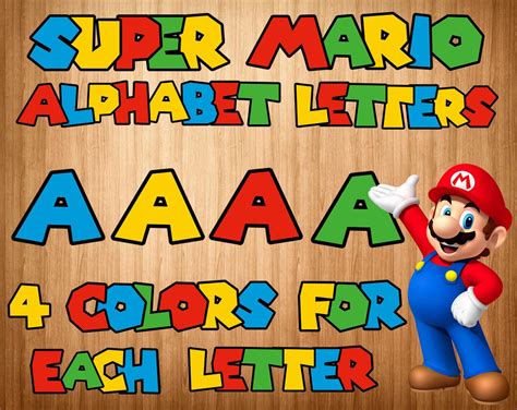 Mario Font Png Alfabeto Super Mario Letras Mario Super Etsy