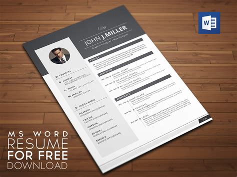 30 Best Free Resume Cv Templates For Word And Psd Theme Junkie