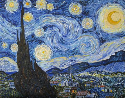 The Starry Night Vincent Van Gogh Hand Painted Oil Painting Etsy