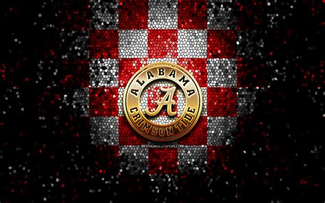 Alabama flag was adopted in year 1895. Download wallpapers Alabama Crimson Tide, glitter logo ...