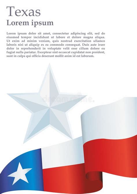 Flag Of Texas State Of Texas Bright Colorful Vector Illustration
