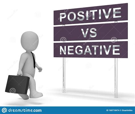 Positive Vs Negative Sign Depicting Reflective State Of Mind 3d