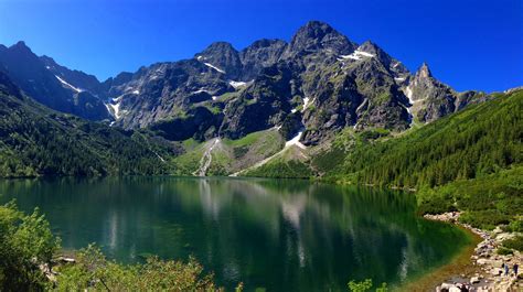 Nature Landscape Photography Lake Forest Blue Sky Tatra