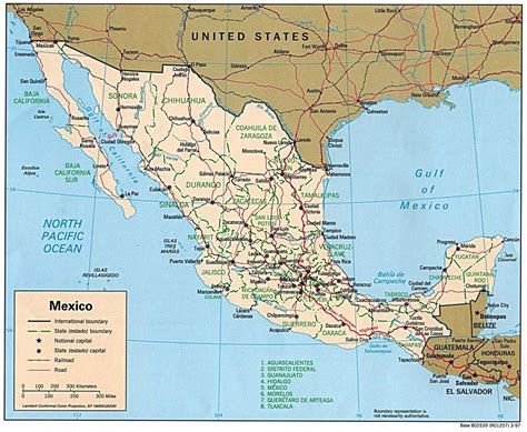 Mapa Politico De Mexico 1997 Tamano Completo Images