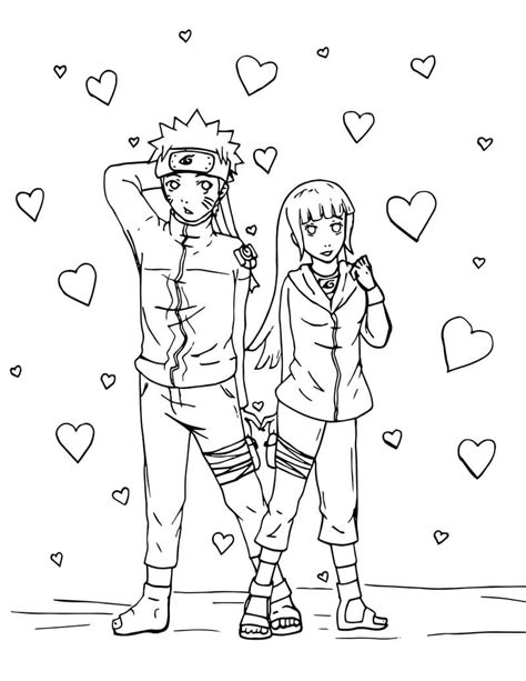 Desenho De Hinata E Naruto Para Colorir Imprimir E Desenhar Colorirme