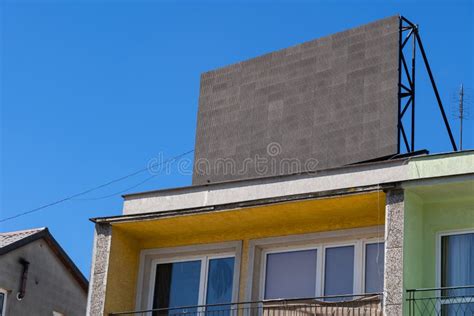 Blank Space For Billboard On Building Roof Stock Image Image Of Blank