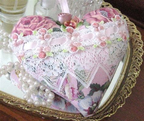 Heart Sachet Sachet Heart Cottage Rose Floral Cotton With Etsy