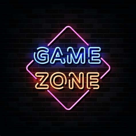 Premium Vector Game Zone Neon Signs Design Template Neon Style