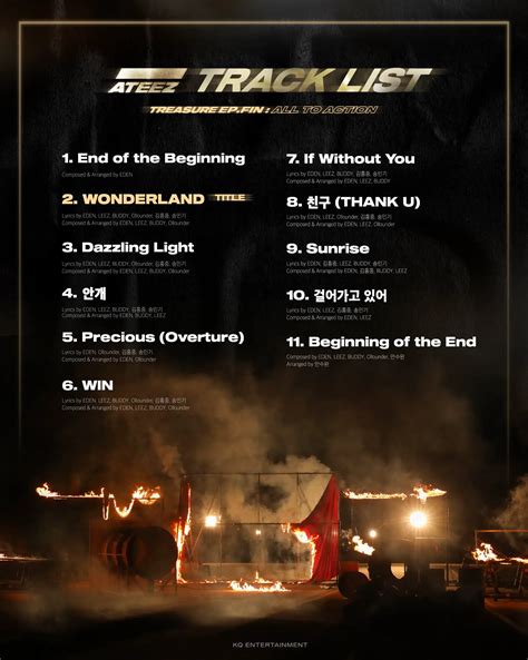 Ateez R V Le La Tracklist De Treasure Ep Fin All To Action K Gen