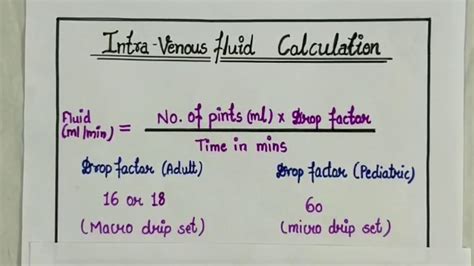 Iv Fluid Rate Calculation