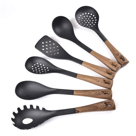 heat plastic resistant utensils kitchen wooden accessories supermarket arrival items