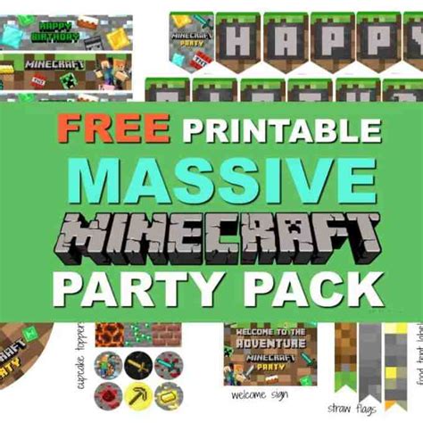 Massive Minecraft Printable Party Pack Clean Eating With Kids