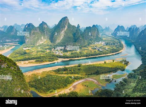 Li River And Karst Mountains Near Yangshuo Guangxi Province China