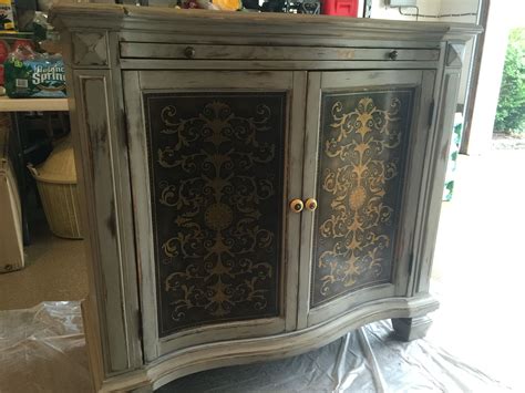Rustoleum Chalk Paint Aged Gray With Minwax Provincial Stain Wiped On