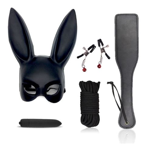 Pcs Bunny Nipple Clamps Bullet Massage Bondage Rope Spanking Paddle For Toy For Couples Kit On