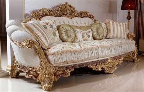 Casa Padrino Luxury Baroque Sofa White Multicolored Brown Gold