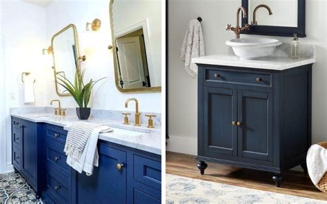 If you are looking for a shade of blue for your bathroom that guests will associate with the ocean and the skies, much like naval, consider a cobalt bathroom vanity from bertch. 30 Most Navy Blue Bathroom Vanities You Shouldn't Miss - The Architecture Designs