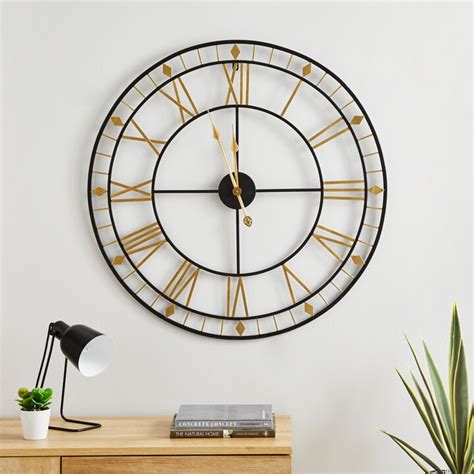 Dunelm Brass Skeleton 80cm Wall Clock Gold Goldblack Shopstyle