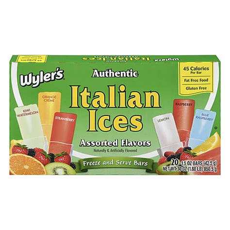 Wyler S 20 Pack Authentic Assorted Flavors Italian Ices 20 Ea Juice