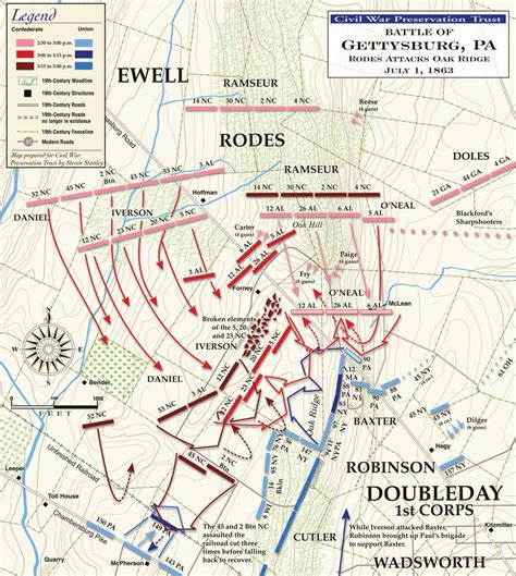 The Battle Of Gettysburg Map