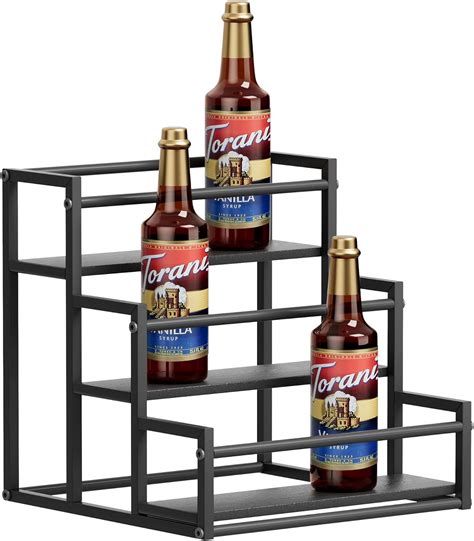 Amazon Com Zgo Tier Coffee Syrup Rack For Coffee Bar Water Bottle Organizer For Cabinet