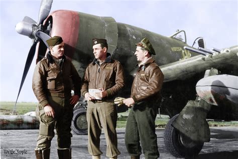 C USAAF Th Fighter Group Rd Fighter Squadron L R Major Paul A Conger Capt Cameron M