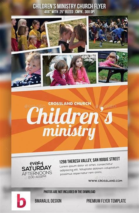 Childrens Ministry Church Flyer Flyer Design Templates Print