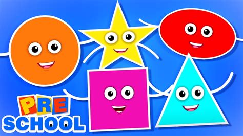 Five Little Shapes Shapes Song Learn Shapes Preschool Videos For