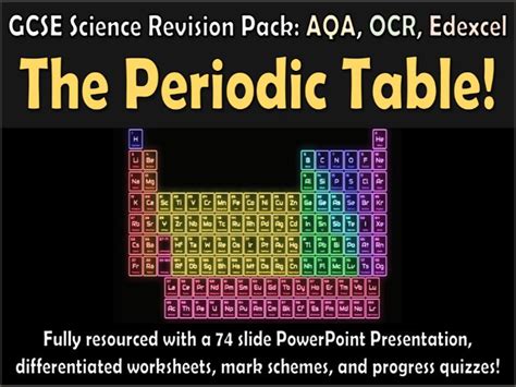 The Periodic Table Gcse Science Revision Bundle Teaching Resources