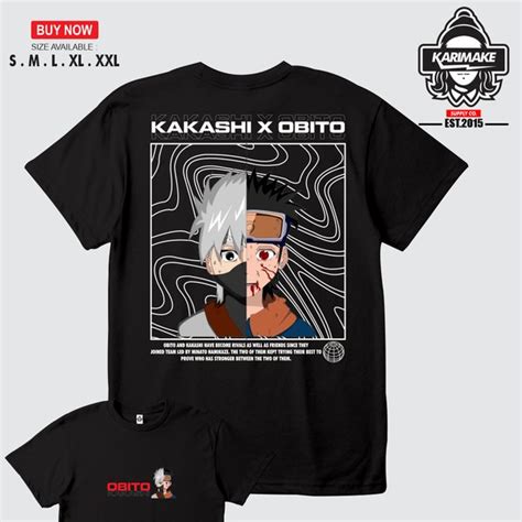 Jual Kaos Baju Anime Naruto Kakashi Hatake Obito Kaos Anime Karimake