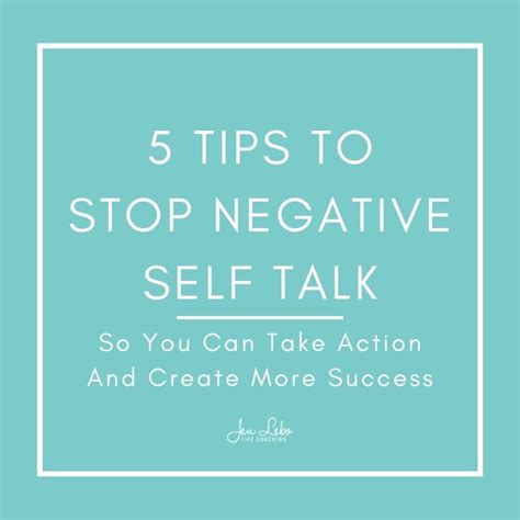 5 Tips To Stop Negative Self Talk Jennifer Lebo