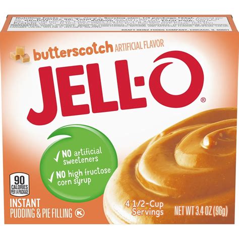 Jell O Butterscotch Instant Pudding And Pie Filling Mix 34 Oz Box