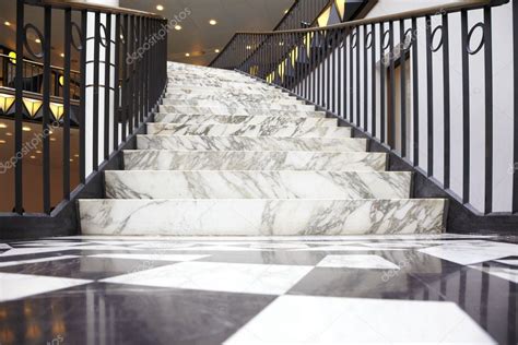 White Marble Stair In Luxury Interior — Stock Photo © Andreaa 13919478