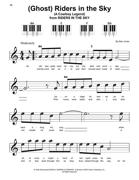 A number of versions were crossover hits on the pop charts in 1949, the most successful being by vaughn monroe. (Ghost) Riders In The Sky (A Cowboy Legend) Sheet Music ...