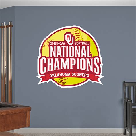 Oklahoma Sooners 2013 Ncaa® Womens Softball Champions Logo Wall Decal