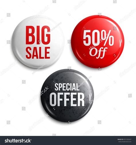 Set Of Glossy Sale Buttons Or Badges Product Promotions Big Sale