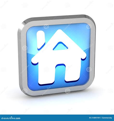 Blue Home Button Icon Stock Illustration Illustration Of Metal 31889709